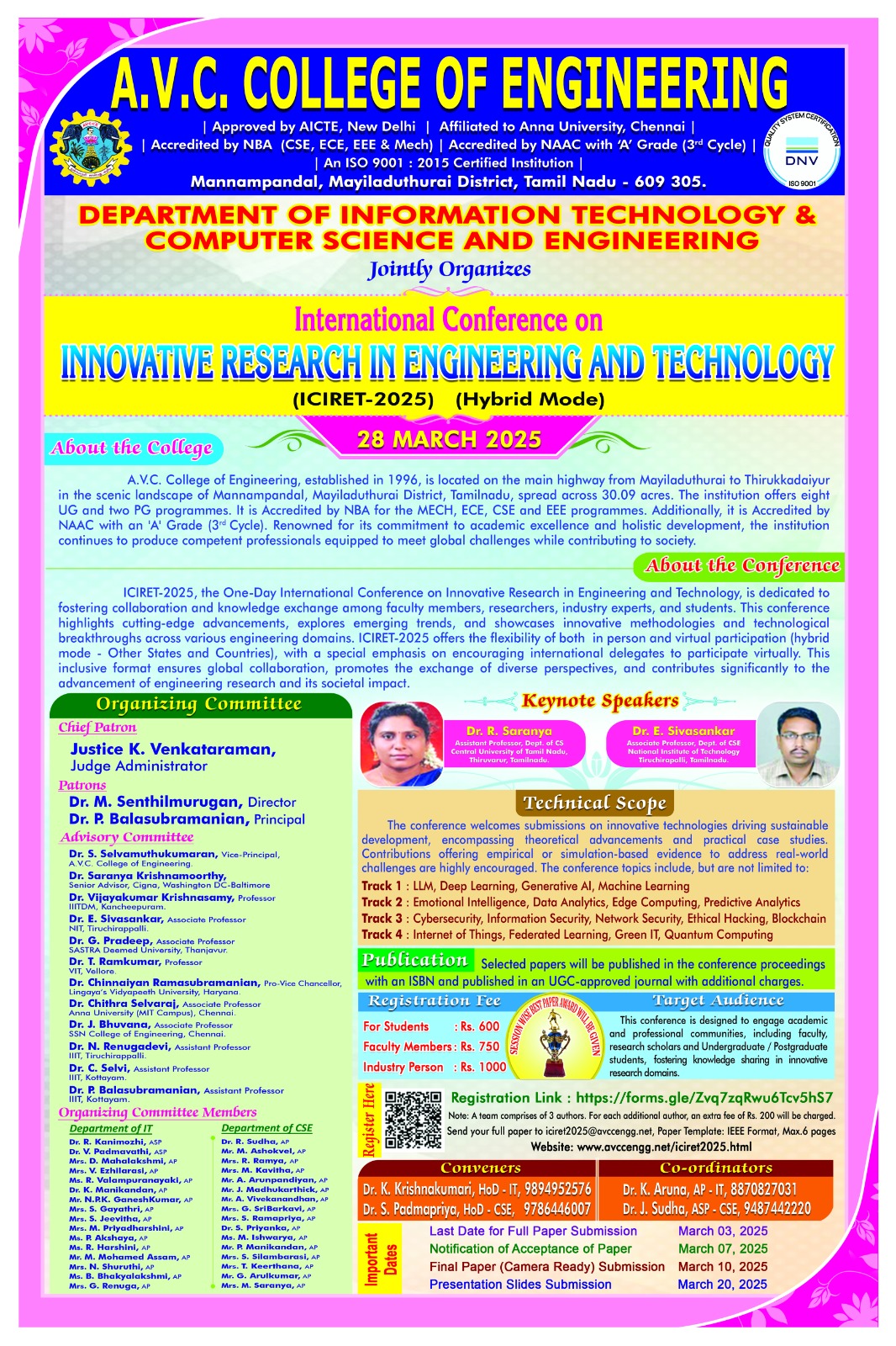 International Conference on Innovative Research in Engineering and Technology 2025